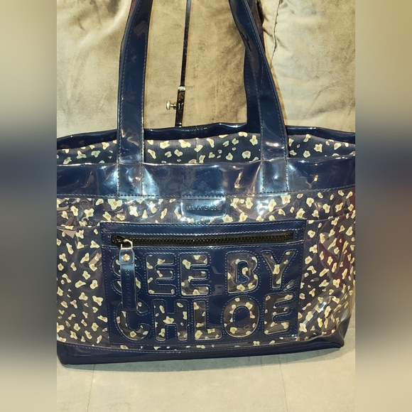 See by Chloe Navy and Beige Vinyl Tote - Picture 4 of 16